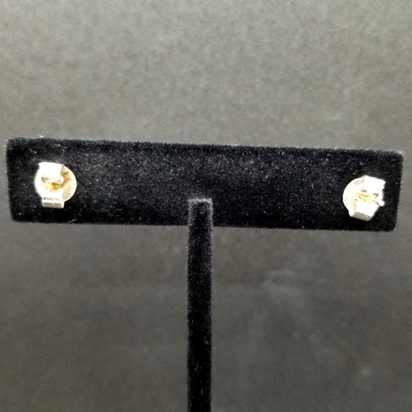 Sterling silver cubic zirconia & sapphire earrings - Picture 3 of 7